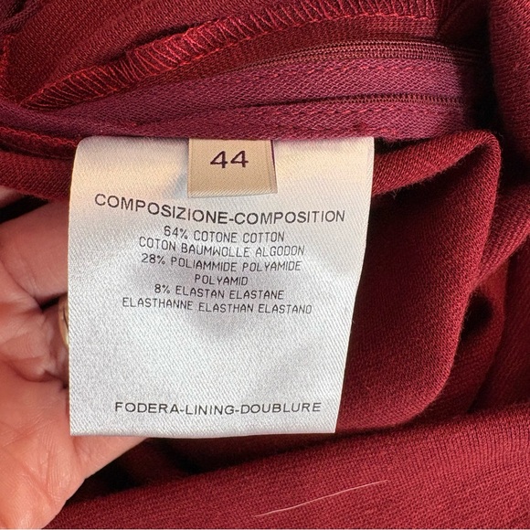 Stella McCartney Burgundy Long Sleeve Sheath Dress Minimalist Designer Sz 44(12) - Picture 8 of 14